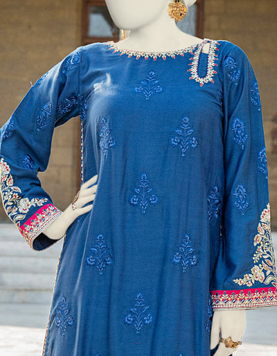 Silk Blue Kurti - J. Junaid Jamshed