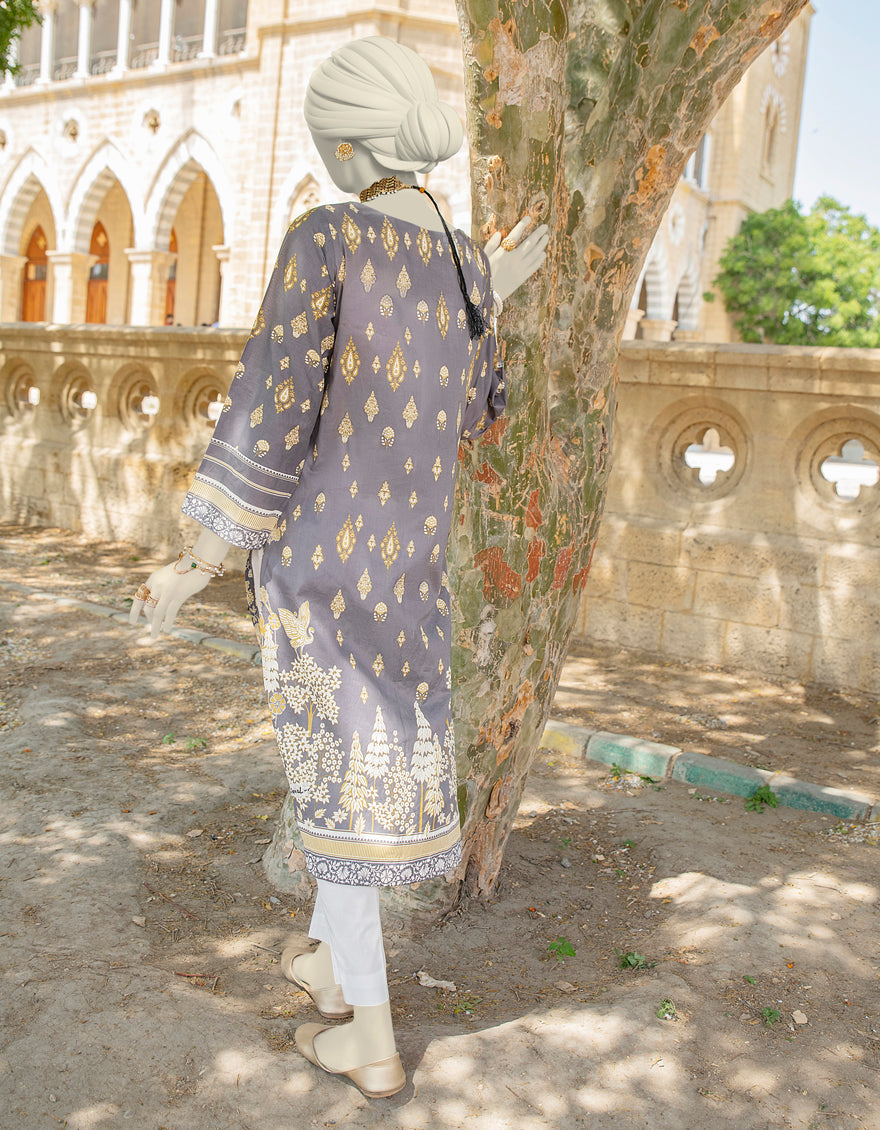 Lawn Grey Kurti - J. Junaid Jamshed