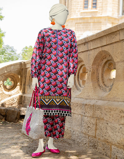 Lawn Pink Kurti - J. Junaid Jamshed