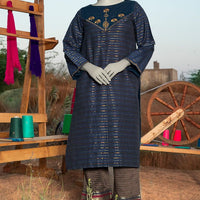 Jacquard Blue Kurti- J. Junaid Jamshed