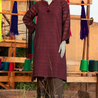 Jacquard Red Kurti- J. Junaid Jamshed