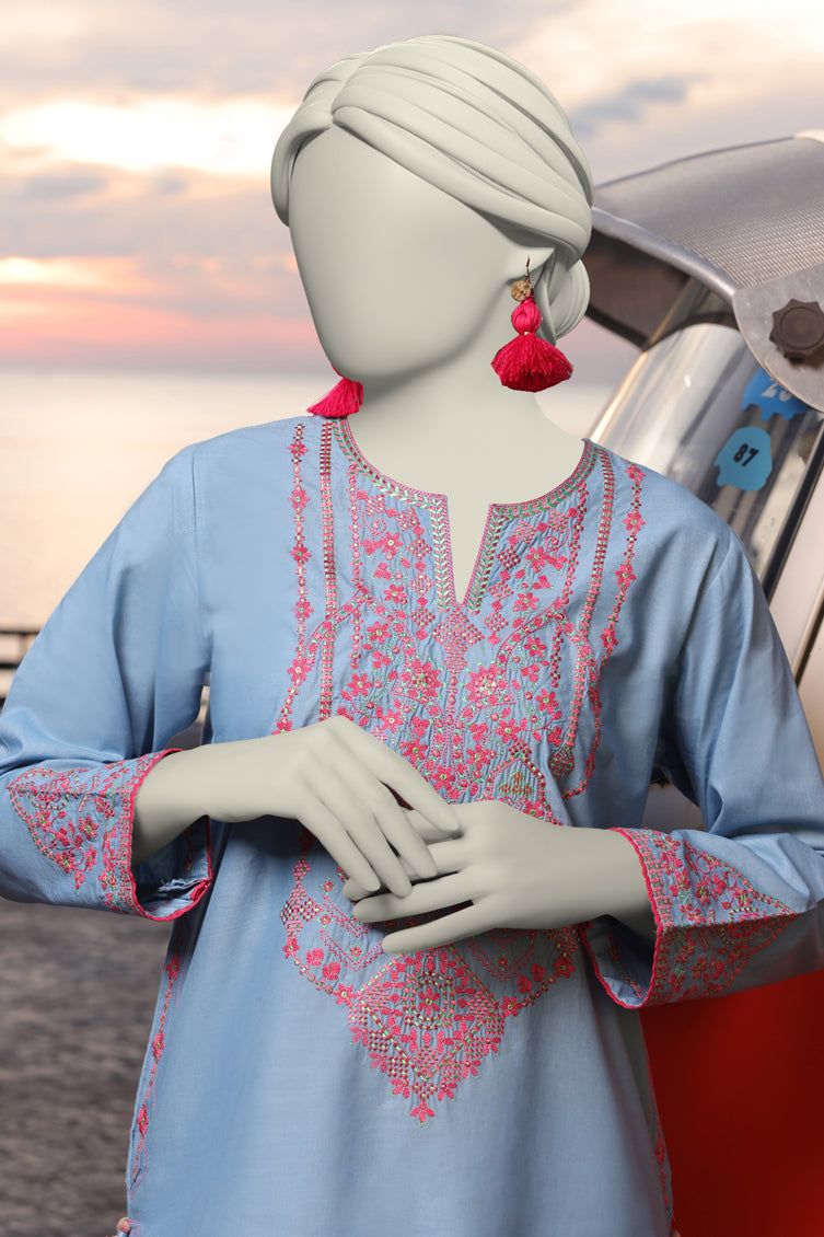 Lawn Blue Kurti - J. Junaid Jamshed