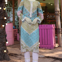 Lawn Green Kurti - J. Junaid Jamshed