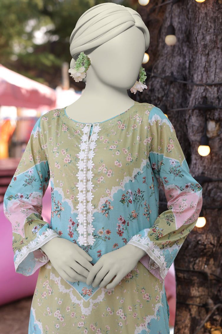 Lawn Green Kurti - J. Junaid Jamshed