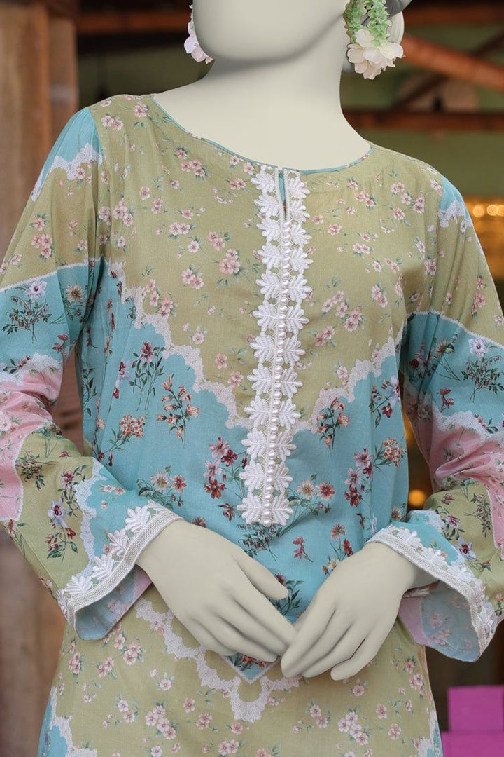 Lawn Green Kurti - J. Junaid Jamshed