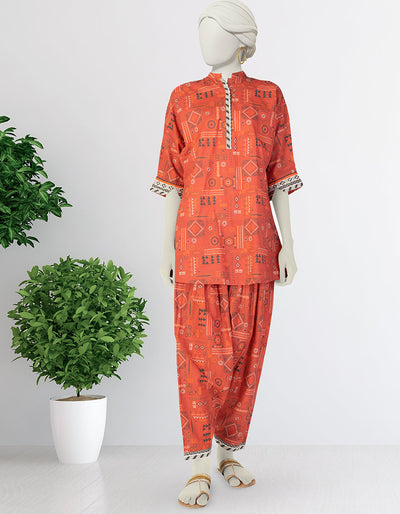 Lawn Red Kurti - J. Junaid Jamshed