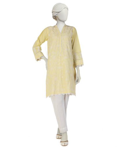 Lawn Yellow Kurti - J. Junaid Jamshed