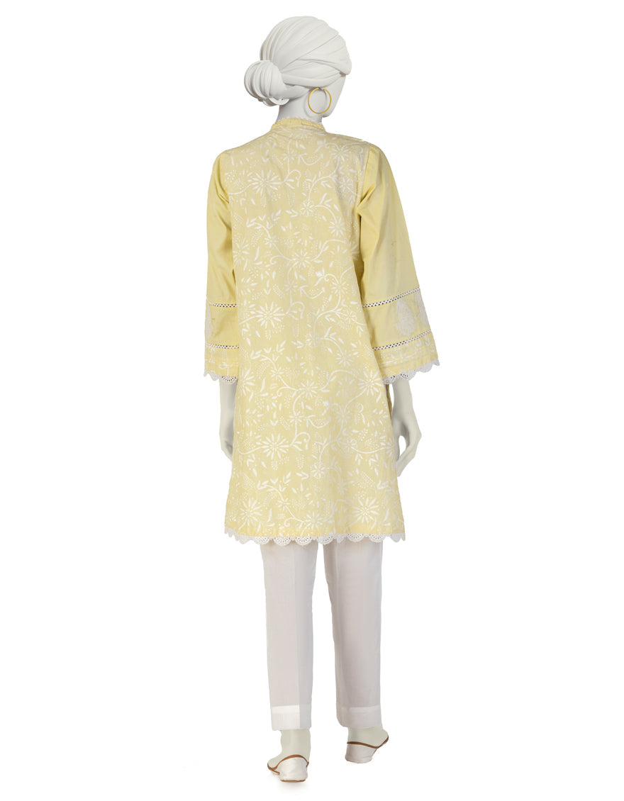 Lawn Yellow Kurti - J. Junaid Jamshed