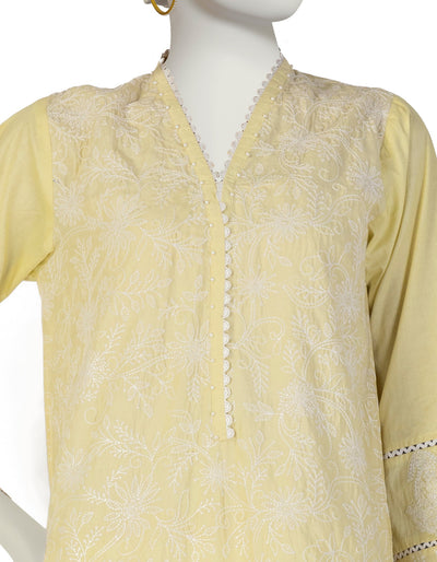 Lawn Yellow Kurti - J. Junaid Jamshed