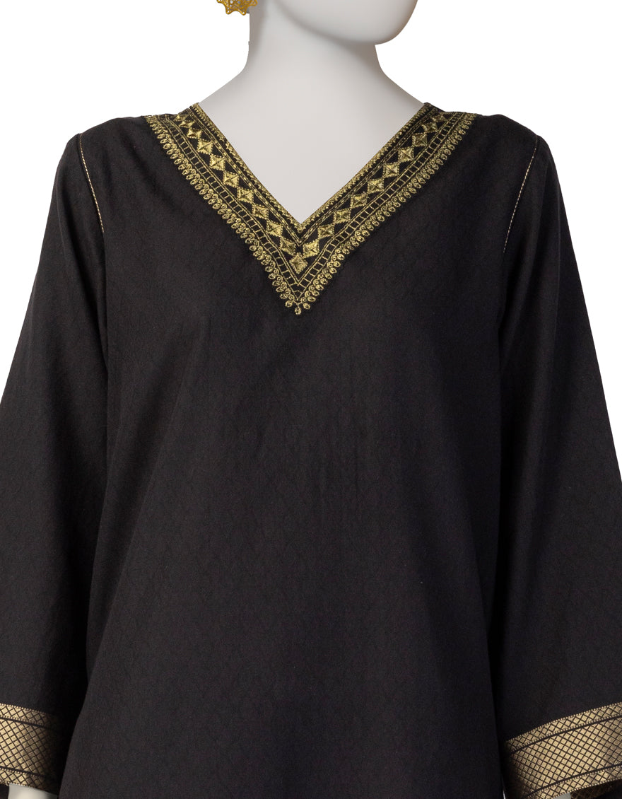 Jacquard Black Kurti - J. Junaid Jamshed