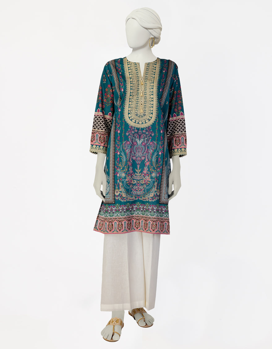 Lawn Green Kurti - J. Junaid Jamshed