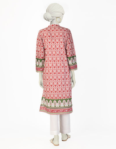 Lawn Red Kurti - J. Junaid Jamshed