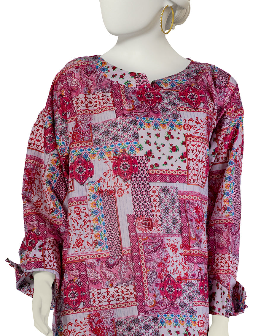 Lawn Pink Kurti - J. Junaid Jamshed