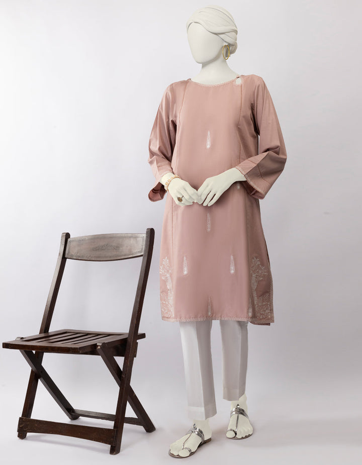 Lawn Peach Kurti - J. Junaid Jamshed
