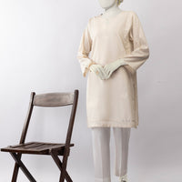 Lawn Off White Kurti - J. Junaid Jamshed