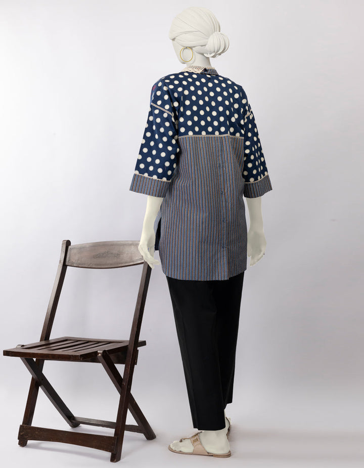 Lawn Blue Kurti - J. Junaid Jamshed