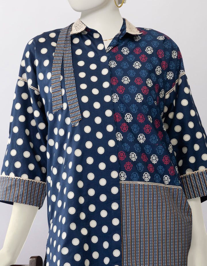 Lawn Blue Kurti - J. Junaid Jamshed