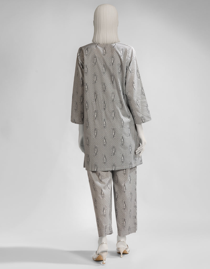 Dyed White Kurti - J. Junaid Jamshed