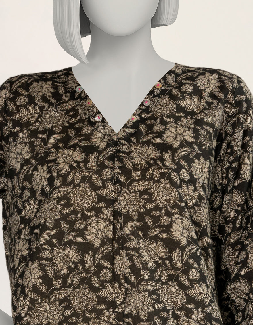 Lawn Black Kurti - J. Junaid Jamshed