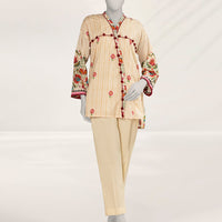 Lawn Beige Kurti - J. Junaid Jamshed