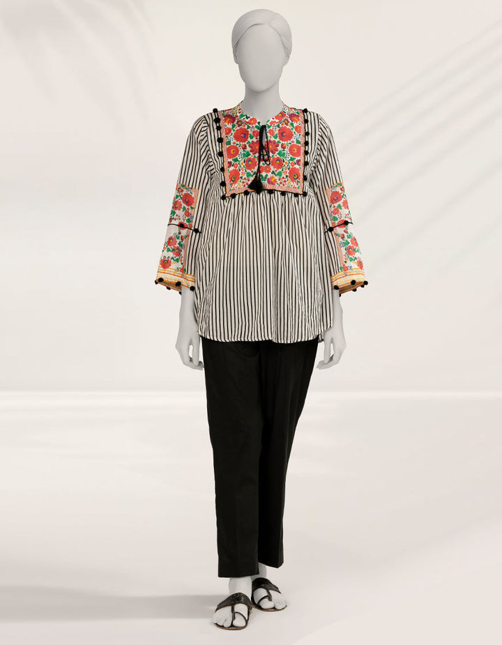 Lawn White Kurti - J. Junaid Jamshed