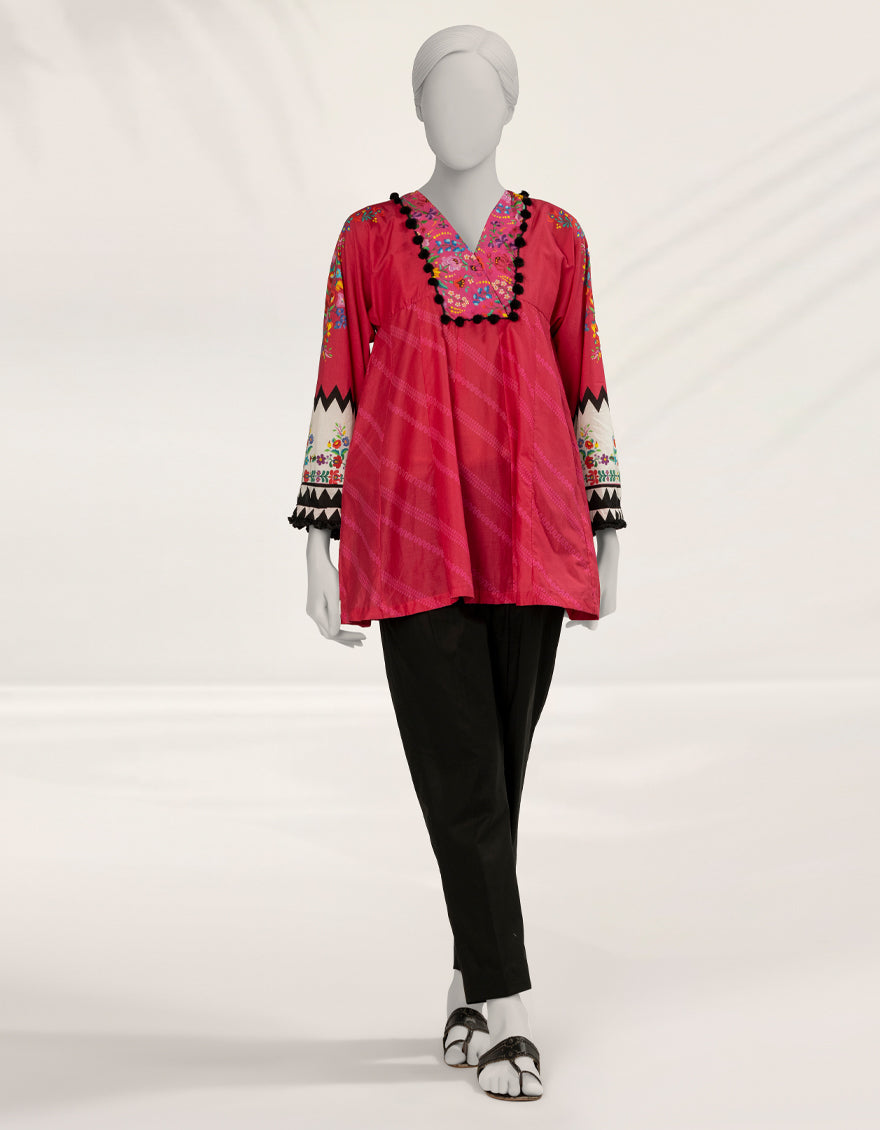 Lawn Pink Kurti - J. Junaid Jamshed