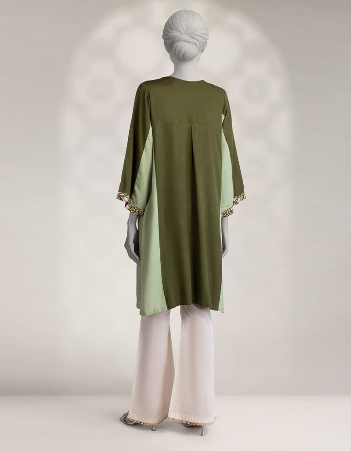 Pashmina Green Kurti - J. Junaid Jamshed
