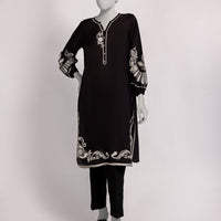 Dobby Black Kurti - J. Junaid Jamshed
