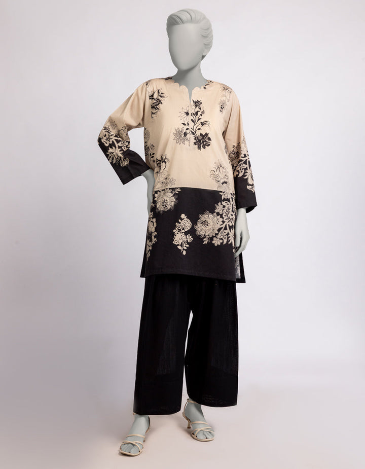 Cambric Beige Kurti - J. Junaid Jamshed
