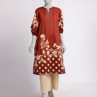 Cambric Maroon Kurti - J. Junaid Jamshed