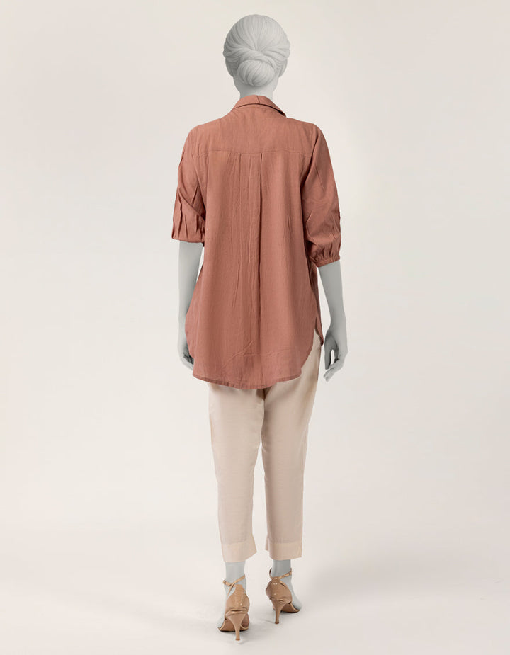 Dobby Brown Kurti - J. Junaid Jamshed