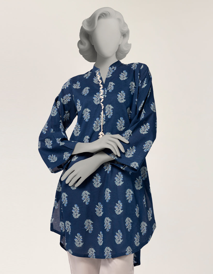 Lawn Blue Kurti - J. Junaid Jamshed