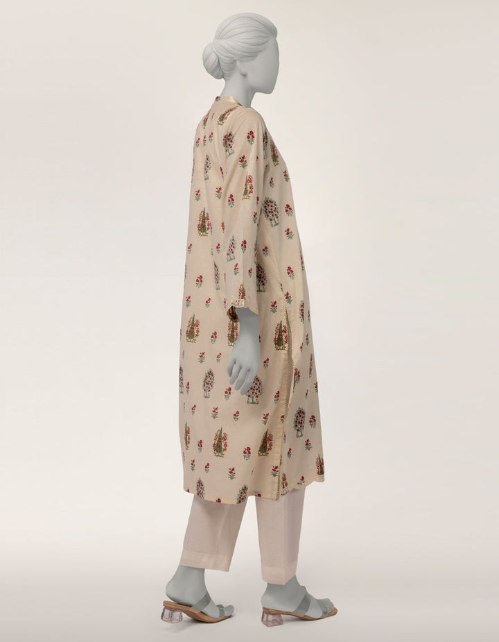 Lawn Beige Kurti - J. Junaid Jamshed