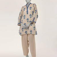 Lawn Beige Kurti - J. Junaid Jamshed