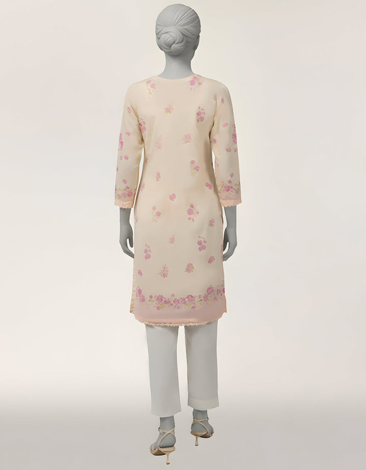 Lawn Beige Kurti - J. Junaid Jamshed