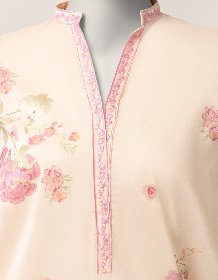 Lawn Beige Kurti - J. Junaid Jamshed