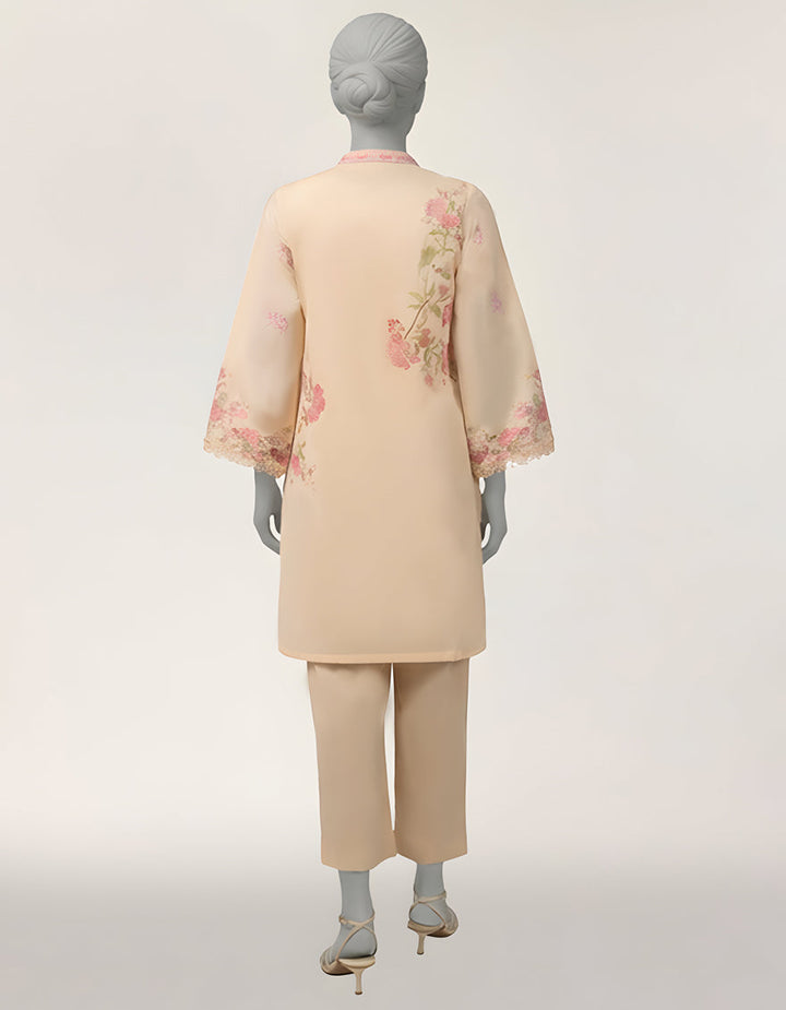 Lawn Beige Kurti - J. Junaid Jamshed