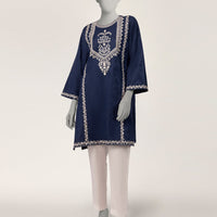 Dobby Blue Kurti - J. Junaid Jamshed