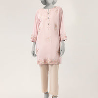 Dobby Pink Kurti - J. Junaid Jamshed
