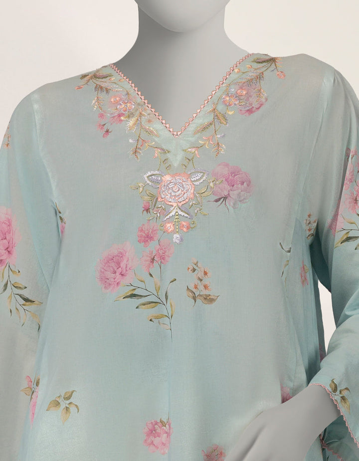 Lawn Blue Kurti - J. Junaid Jamshed