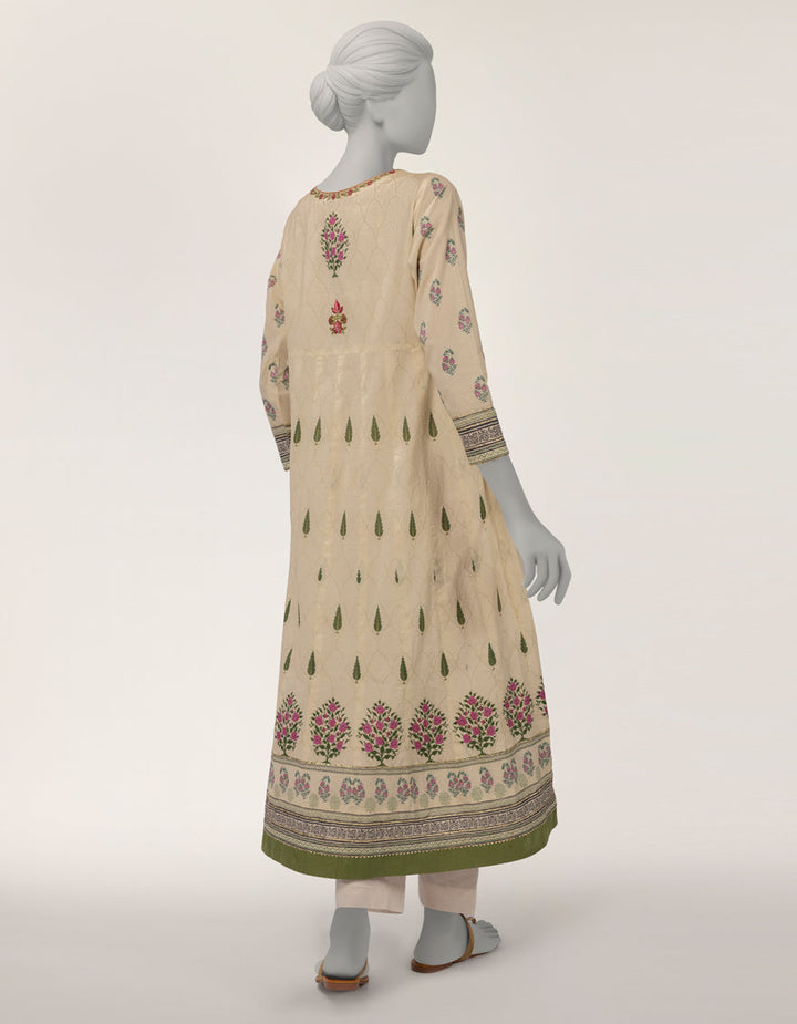 Lawn Ivory Kurti - J. Junaid Jamshed