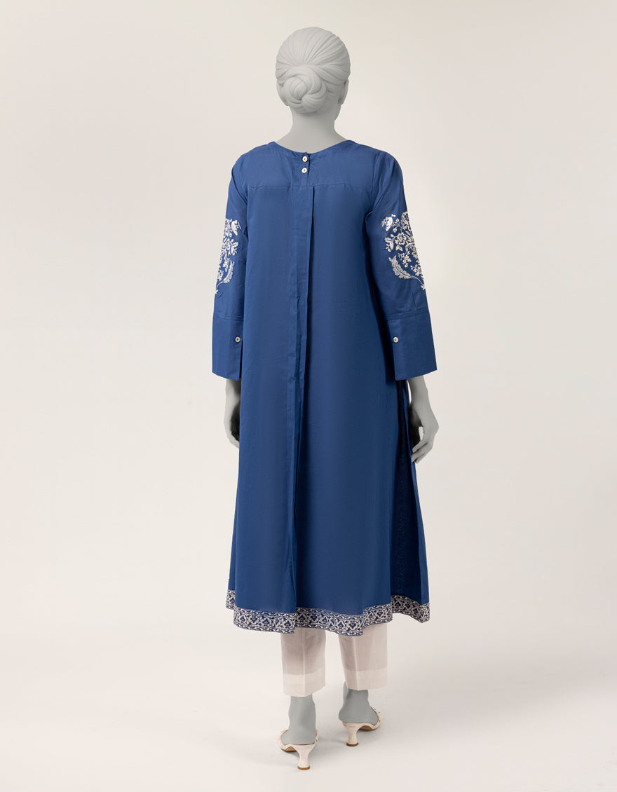 Lawn Blue Kurti - J. Junaid Jamshed