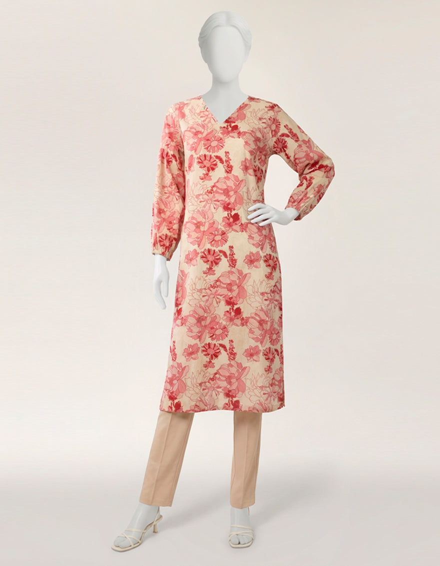 Lawn Pink Kurti - J. Junaid Jamshed