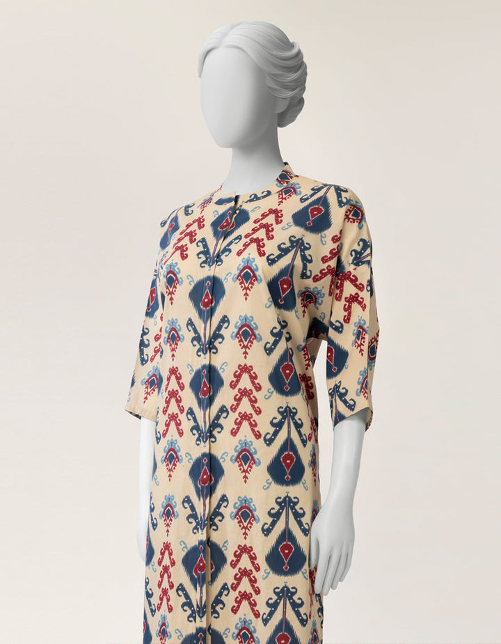 Lawn Beige Kurti - J. Junaid Jamshed