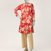Lawn Red Kurti - J. Junaid Jamshed