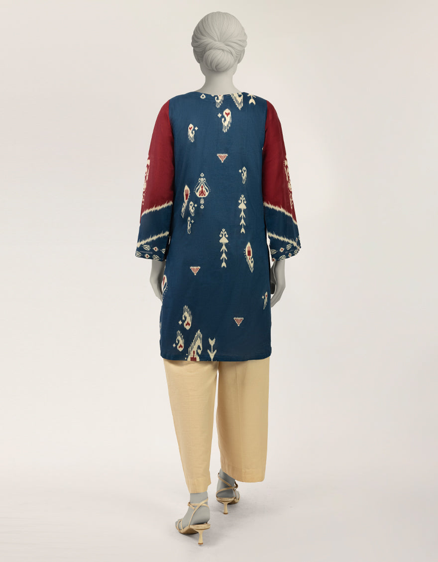 Lawn Blue Kurti - J. Junaid Jamshed