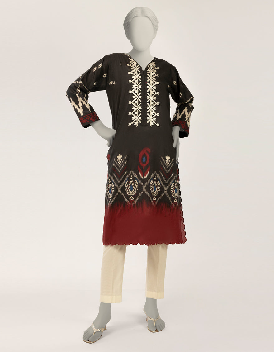 Lawn Black Kurti - J. Junaid Jamshed
