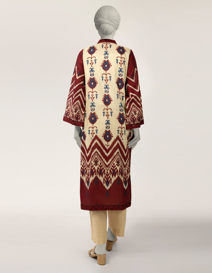 Lawn Off White Kurti - J. Junaid Jamshed