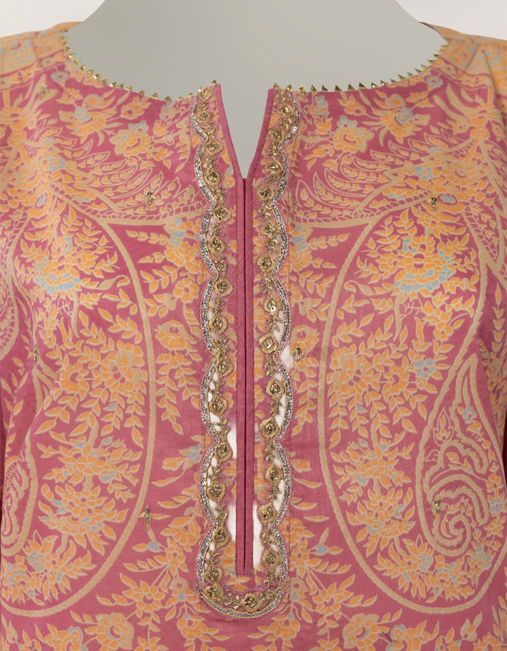 Lawn Pink Kurti - J. Junaid Jamshed