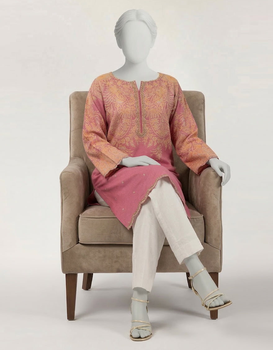 Lawn Pink Kurti - J. Junaid Jamshed
